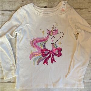 Sparkly Unicorn Girls Long Sleeve Tee Shirt NWT 6X
